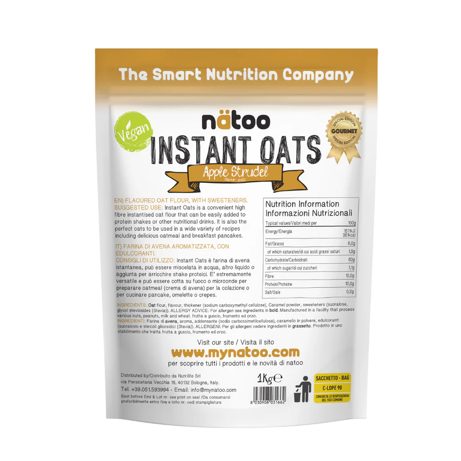 NATOO Farina di Avena gusto Apple Strudel 1kg - immagine 2