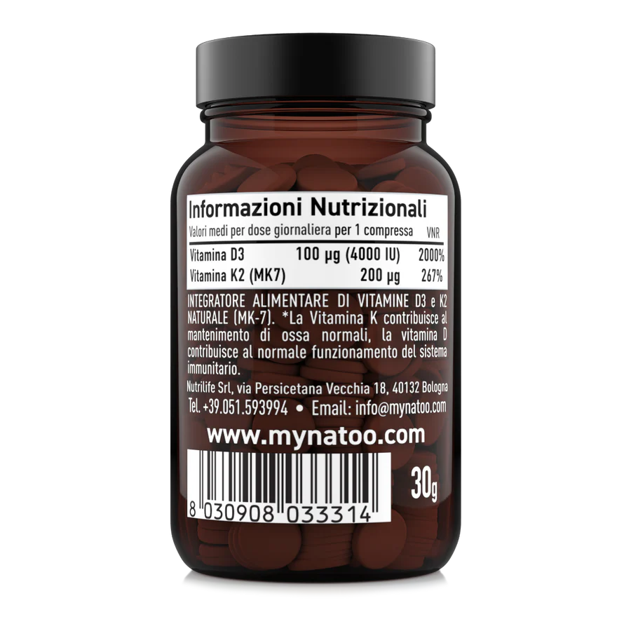 NATOO Essentials Vitamin D3+K2-7 60softgels - immagine 2