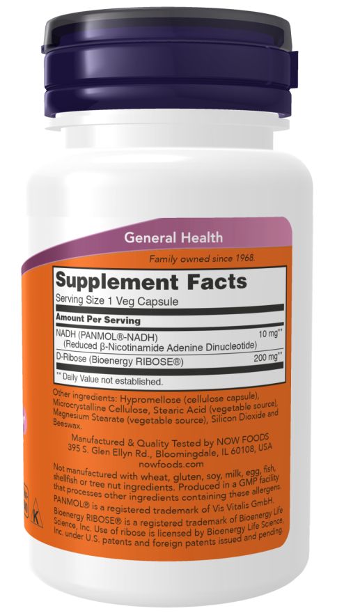 NOW NADH 10 mg 60 cps - immagine 2